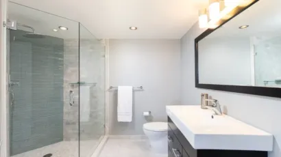 Bathroom remodel timeline showing demolition, rough-in, tile installation and final fixture work