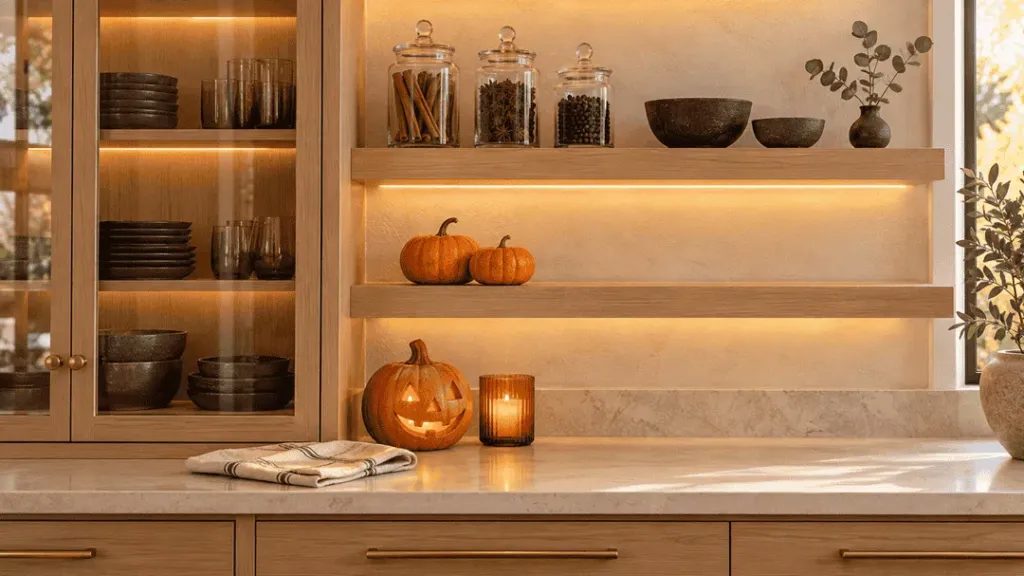 Luxury Halloween Open Shelf Kitchen