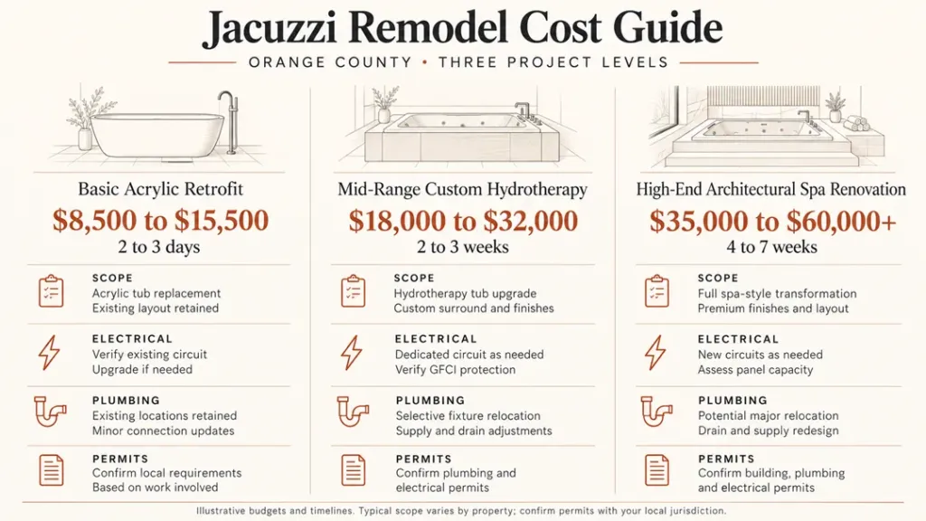 Jacuzzi remodel cost guide in orange county